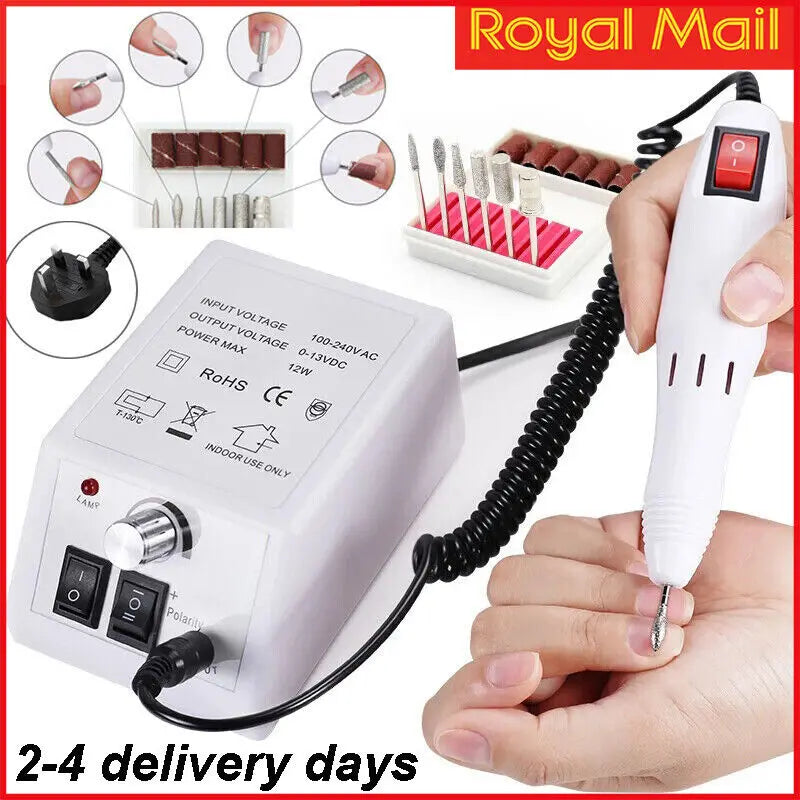 Professional Electric Nail Drill Machine – 20,000 RPM Portable Manicure & Pedicure Kit