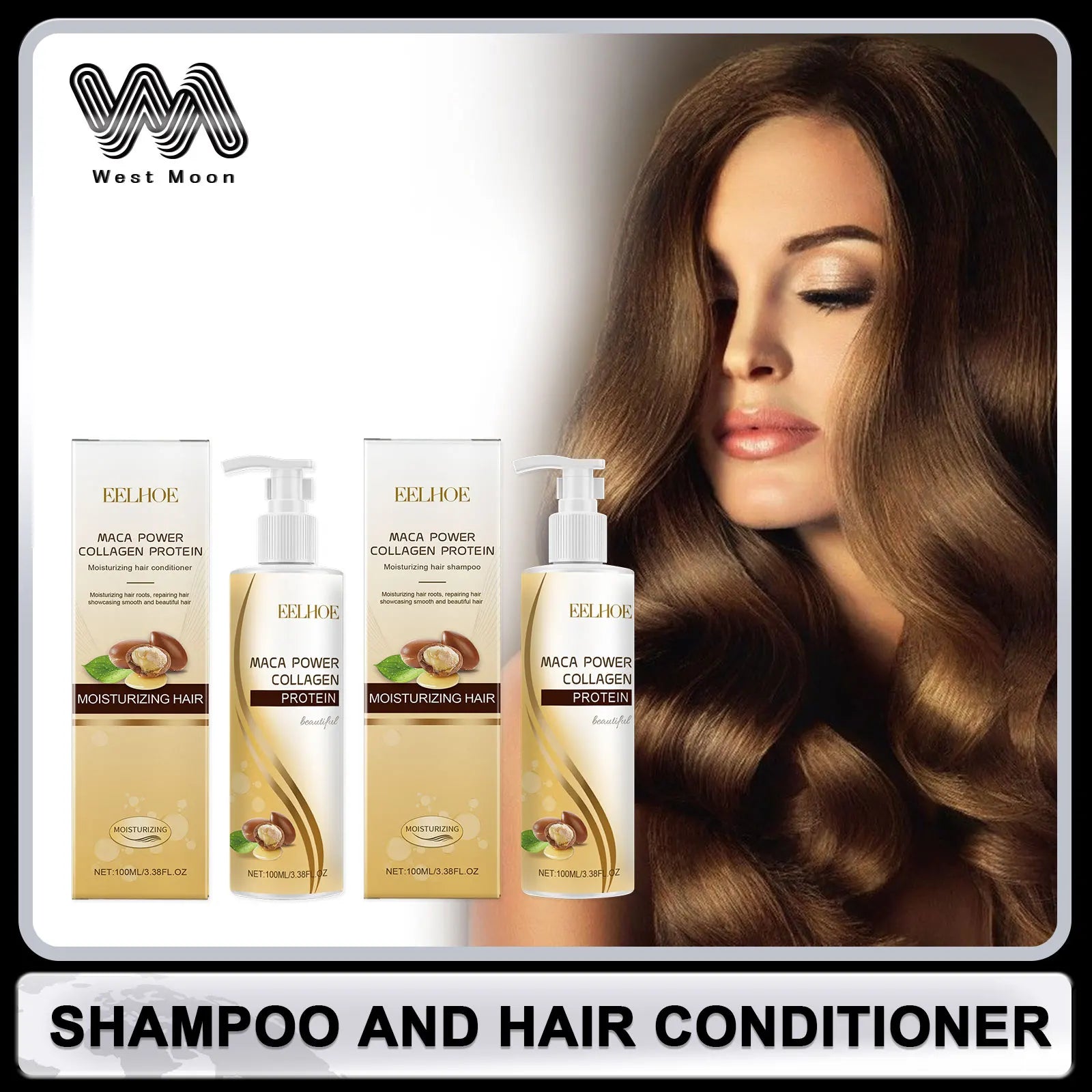 EELHOE Maca Power Collagen Protein Shampoo & Conditioner Set