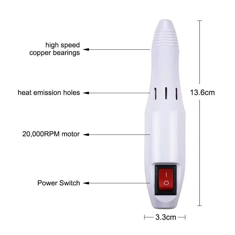 Professional Electric Nail Drill Machine – 20,000 RPM Portable Manicure & Pedicure Kit