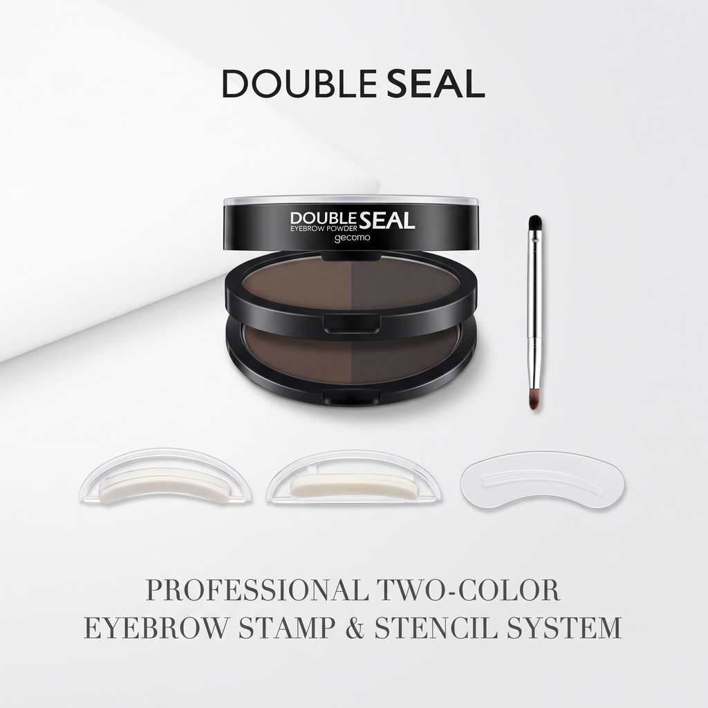 Double Seal Two-Color Eyebrow Stamp and Stencil Kit