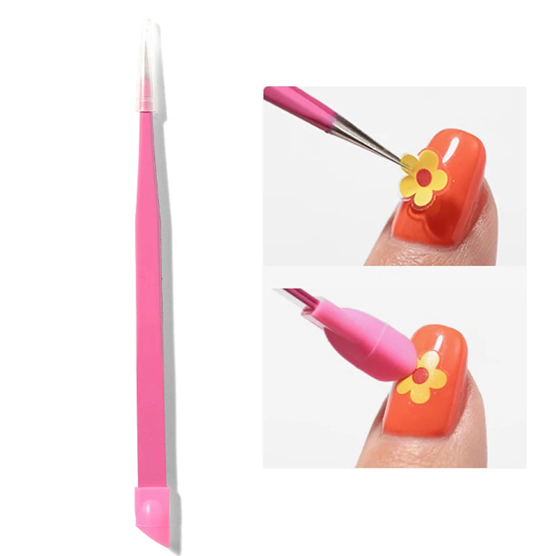 Professional Stainless Steel Dual-End Cuticle Pusher & Gel Polish Scraper Set