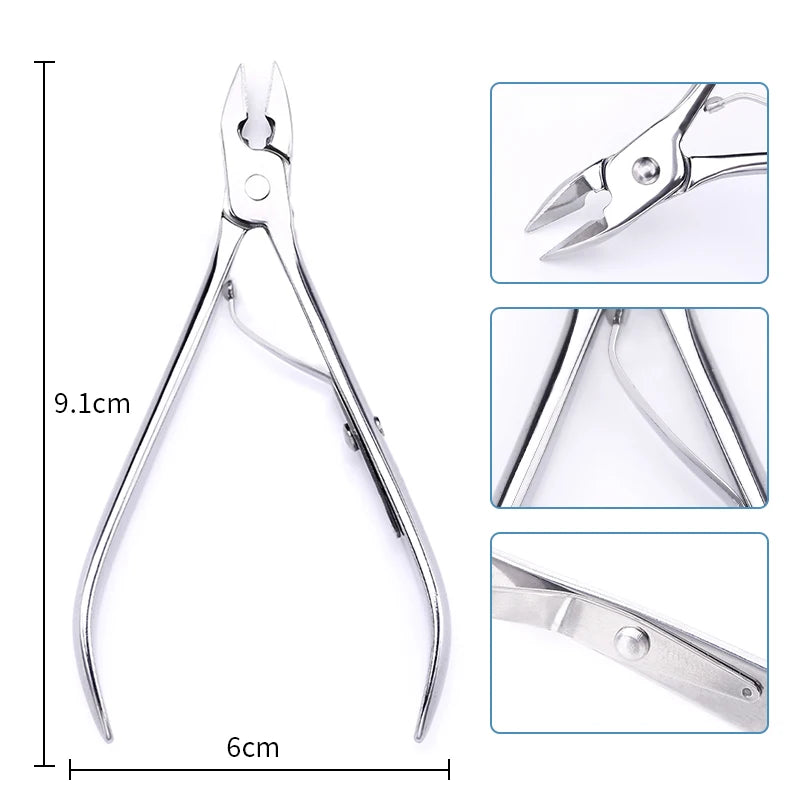 Professional Stainless Steel Dual-End Cuticle Pusher & Gel Polish Scraper Set