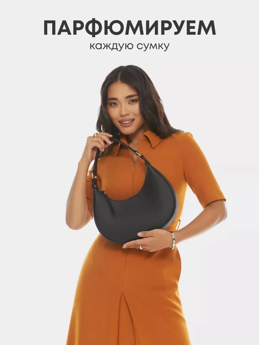 Christie Saiko - Black Eco-Leather Hobo Shoulder Bag for Everyday Fashion