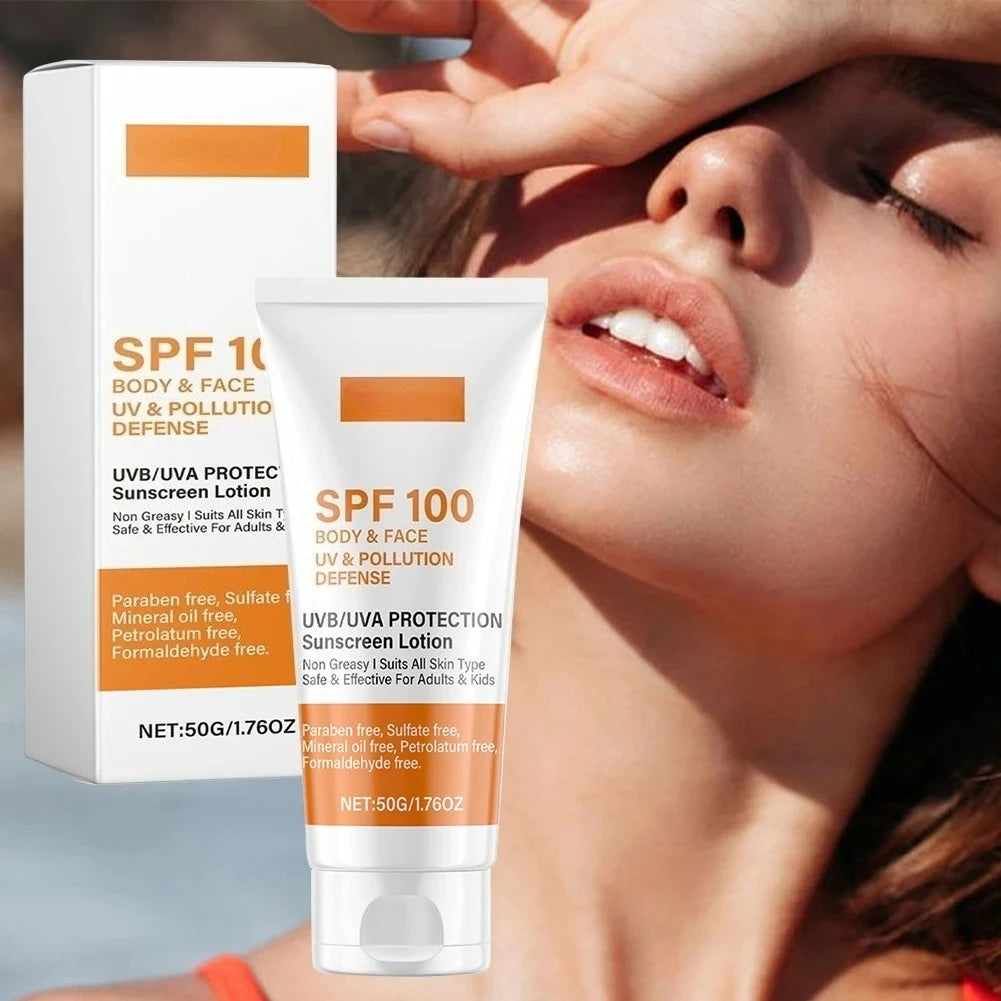 SPF 100 Maximum Protection Sunscreen Lotion – Face & Body UV & Pollution Defense Shield (50g)