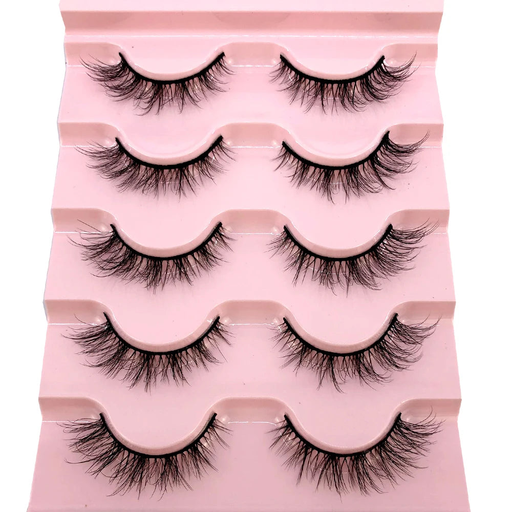 AMSDEN® 10 Pairs Dramatic Volume Faux Mink Eyelashes - Fluffy & Wispy False Lashes Bulk Pack