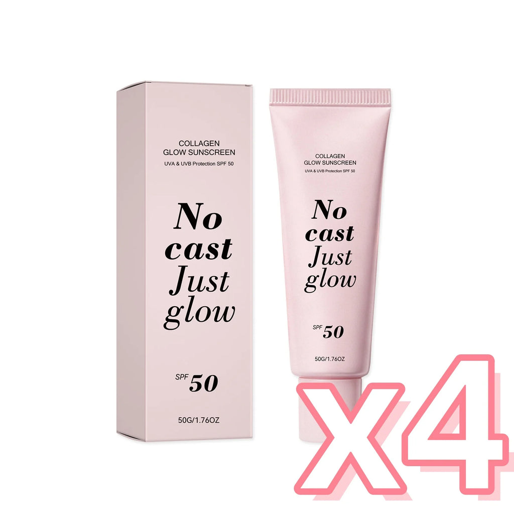 Collagen Glow Sunscreen SPF 50 (50g) – "No Cast Just Glow" Hydrating Daily Sun Cream with Centella Asiatica & Panthenol