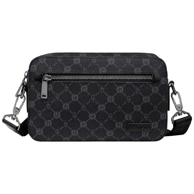 GOLF Men's Monogram Leather Crossbody Bag – Luxury Geometric Messenger Bag & Urban Camera Bag for Men
