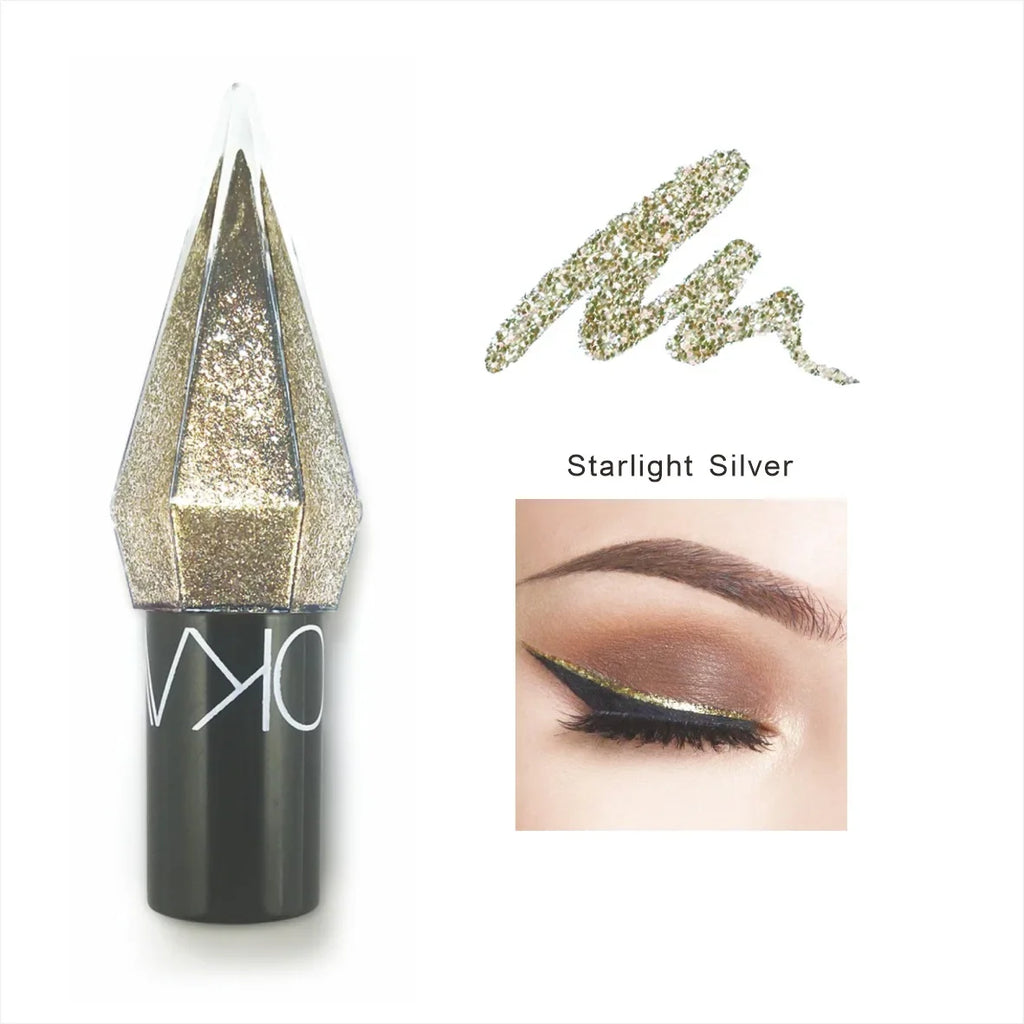 Diamond Shimmer Liquid Eyeliner & Glitter Eyeshadow | Long-Lasting Sparkling Eye Makeup