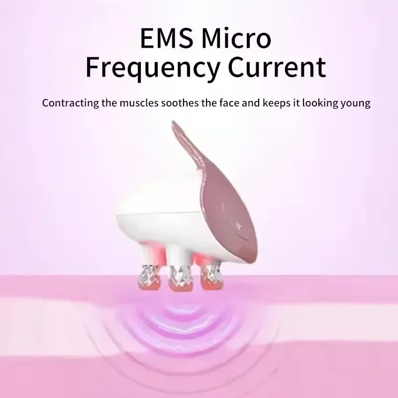 OKACHI GLIYA 5-in-1 EMS RF Facial Massager – Anti-Aging LED Light Photon Therapy & Microcurrent Skin Tightening Device