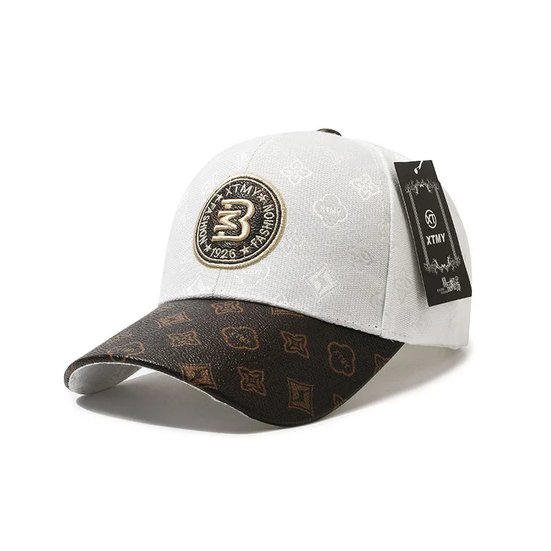 Luxury Monogram Patch Baseball Cap – Unisex Two-Tone Designer Streetwear Hat