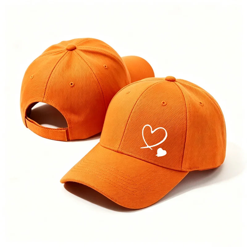 Minimalist Double Heart Embroidered Baseball Cap – Unisex Adjustable Cotton Dad Hat