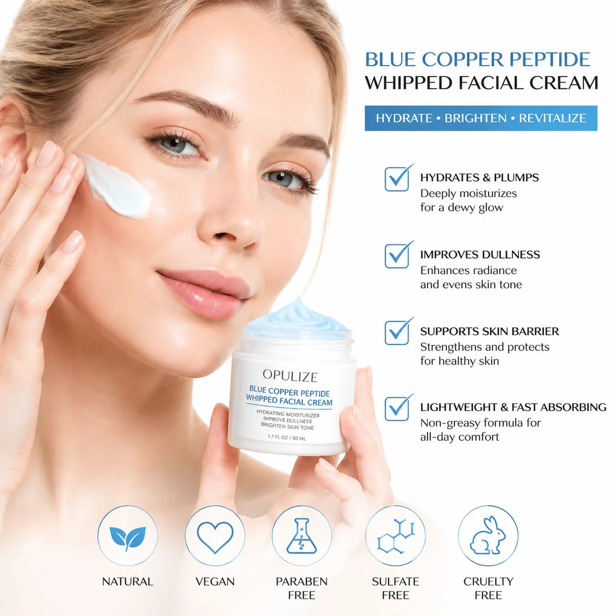 GHK-CU Whipped Tallow Honey Balm with Methylene Blue – Deep Hydration & Collagen Boosting Face Cream (60ml)