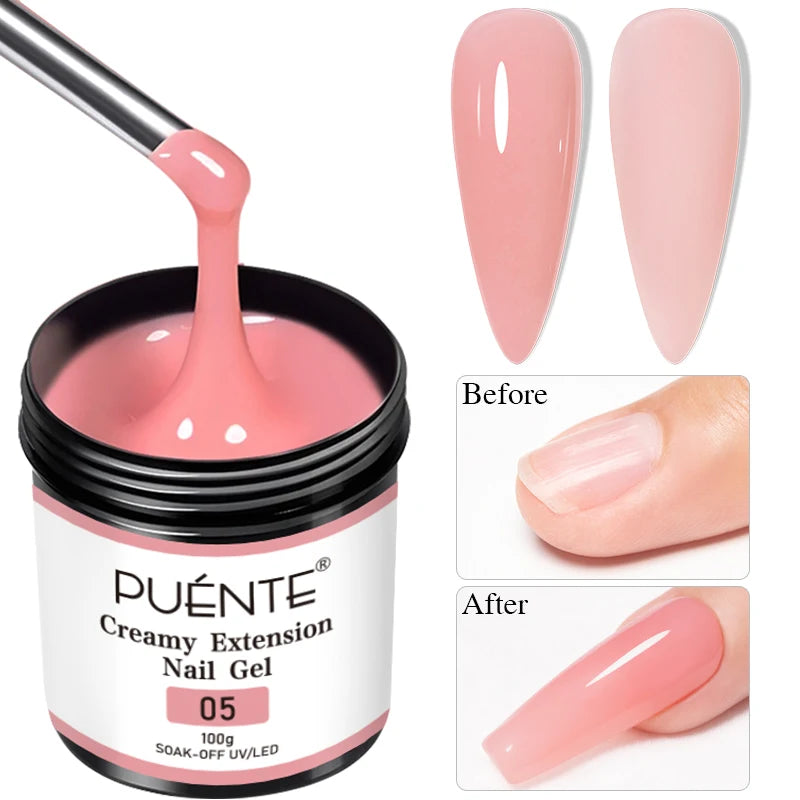 4-in-1 Fiberglass Nail Extension Gel – Clear Builder Gel for Broken Nail Repair & Natural Nail Reinforcement (100g)