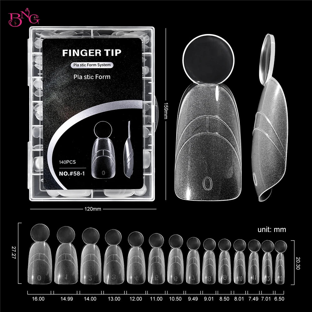 BNG Matte Dual Nail Forms Kit – Professional French Manicure Extension System (140-Piece Set)