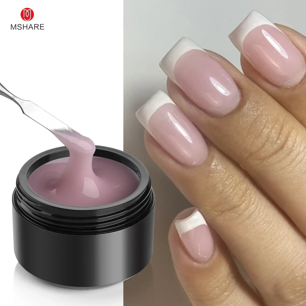 MSHARE Self-Leveling Builder Gel in a Jar – Medium Density Extension Gel for Nail Strengthening