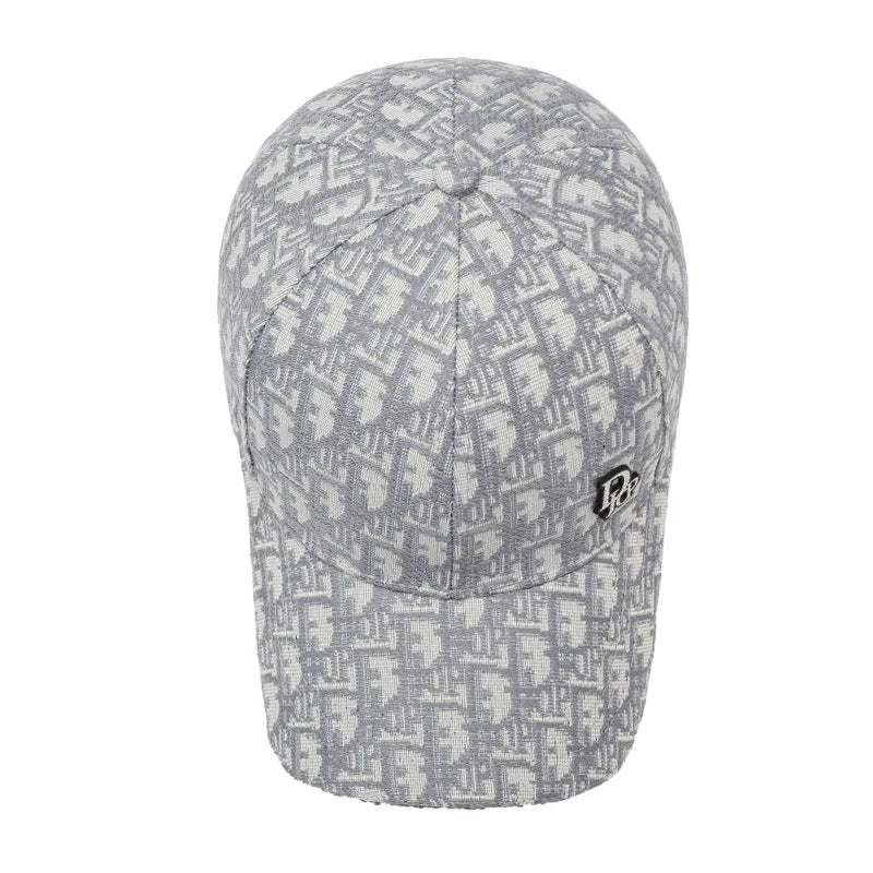 Luxury Jacquard Monogram Baseball Cap – Unisex Streetwear Curved Brim Hat