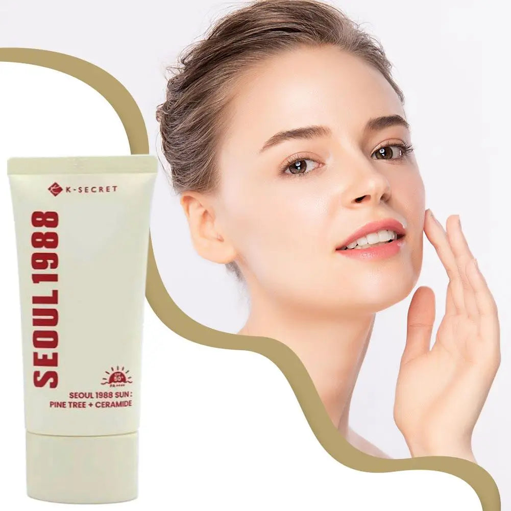 K-SECRET SEOUL 1988 Sun : Pine Tree + Ceramide SPF50+ PA++++ – Barrier-Restoring Daily Sunscreen with Soothing Pine Extract