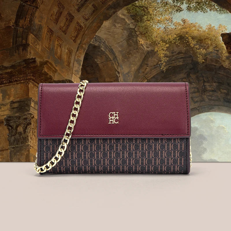 CH Monogram Flap Chain Wallet Crossbody Bag