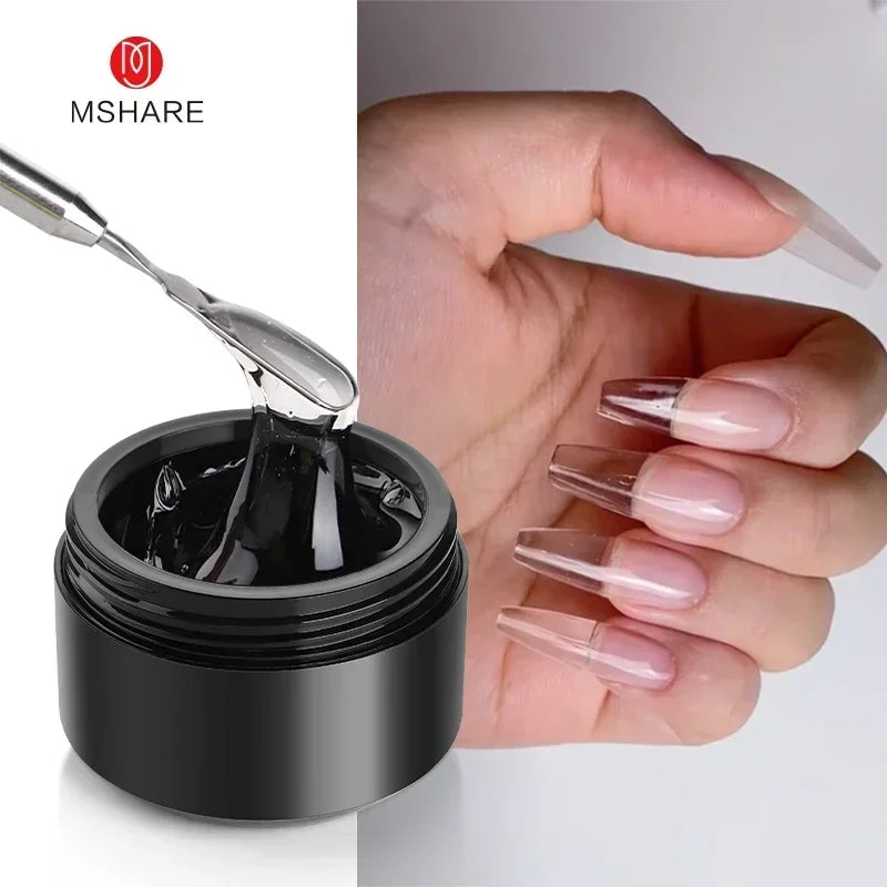 MSHARE Self-Leveling Builder Gel in a Jar – Medium Density Extension Gel for Nail Strengthening