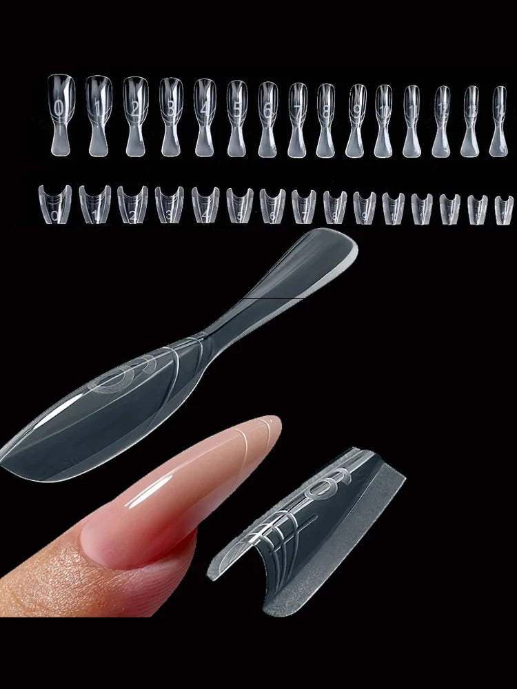 240pcs Sandwich-Style Dual Form Set for Nail Extension – Clear Top & Bottom Forms Kit
