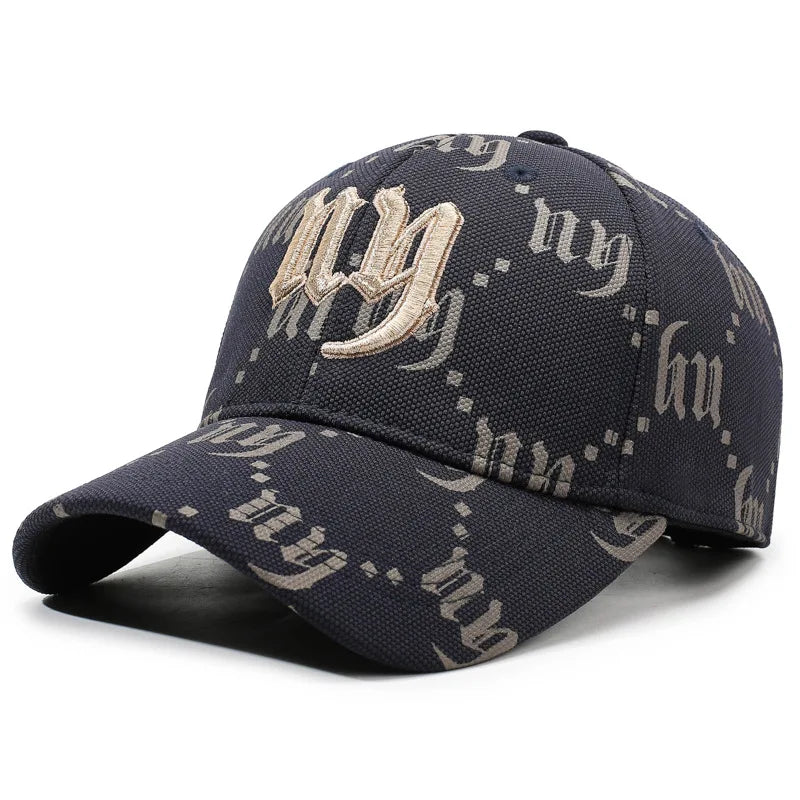 Luxury Monogram Embroidered Baseball Cap – Unisex Gothic Lettering Streetwear Dad Hat