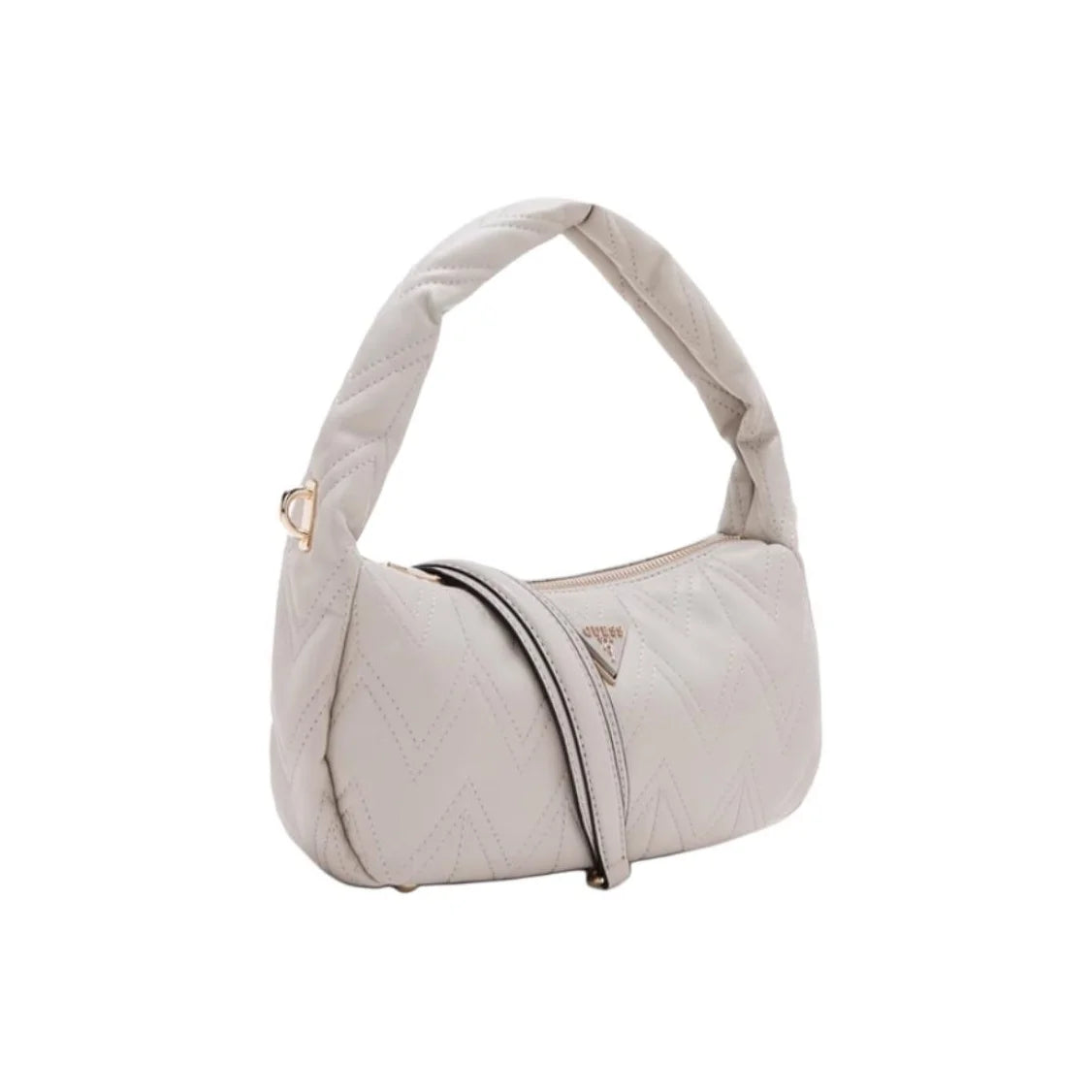 Quilted Chevron Mini Hobo Bag with Padded Handle & Crossbody Strap