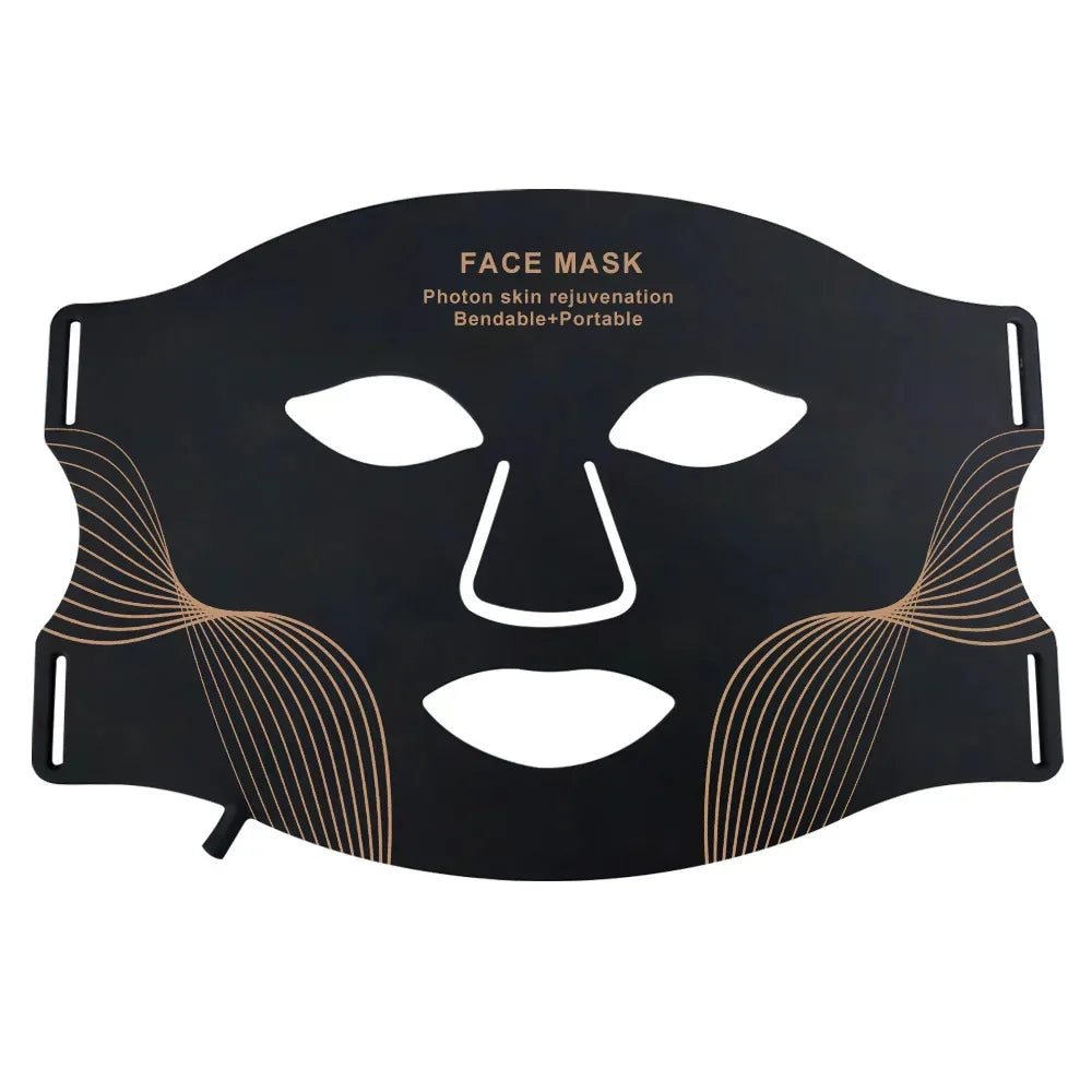7-Color LED Face and Neck Mask Light Therapy – Cordless Silicone Photon Therapy Device with 309 LED Chips for Anti-Aging & Acne