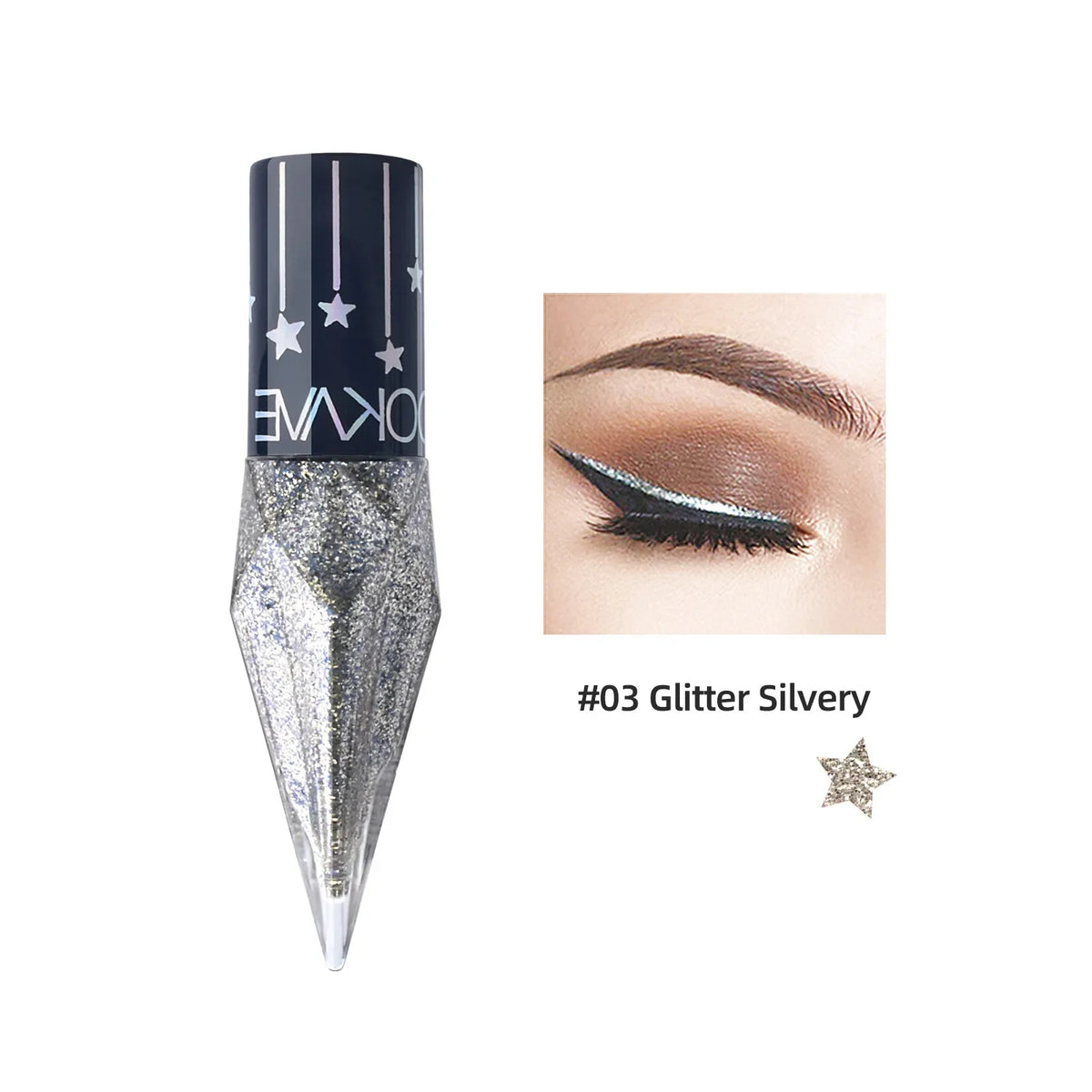 Diamond Shimmer Liquid Eyeliner & Glitter Eyeshadow | Long-Lasting Sparkling Eye Makeup