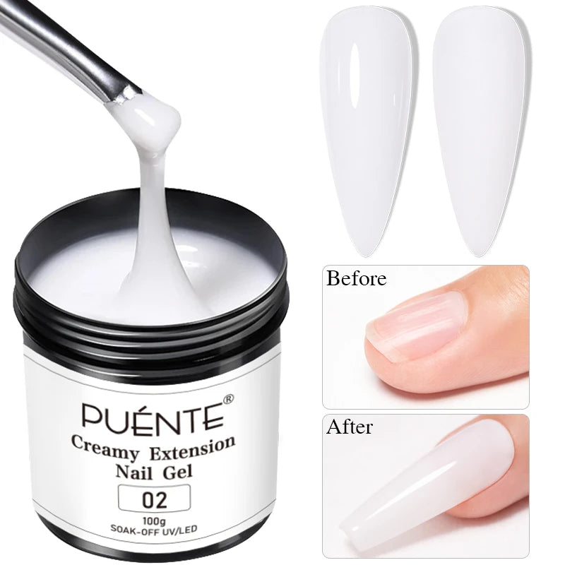 4-in-1 Fiberglass Nail Extension Gel – Clear Builder Gel for Broken Nail Repair & Natural Nail Reinforcement (100g)