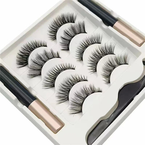 5 Pairs Magnetic Eyeliner and Eyelash Kit with Applicator - Natural & Voluminous Styles