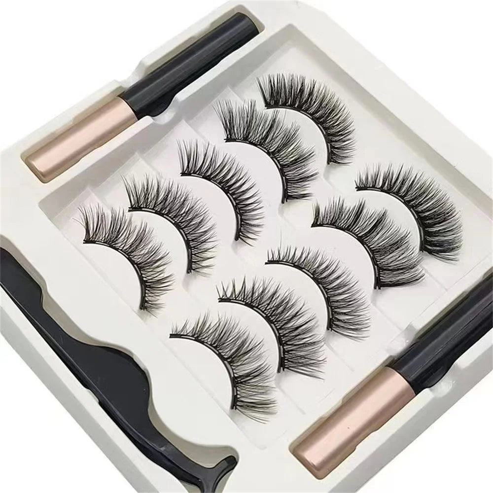 5 Pairs Magnetic Eyeliner and Eyelash Kit with Applicator - Natural & Voluminous Styles