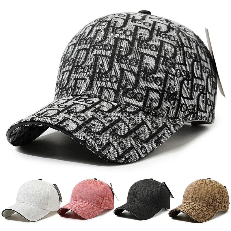 High-End Jacquard Embroidered Designer Letter Motif Baseball Cap – Premium 6-Panel Dad Hat