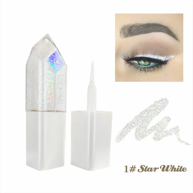 Diamond Shimmer Liquid Eyeliner & Glitter Eyeshadow | Long-Lasting Sparkling Eye Makeup