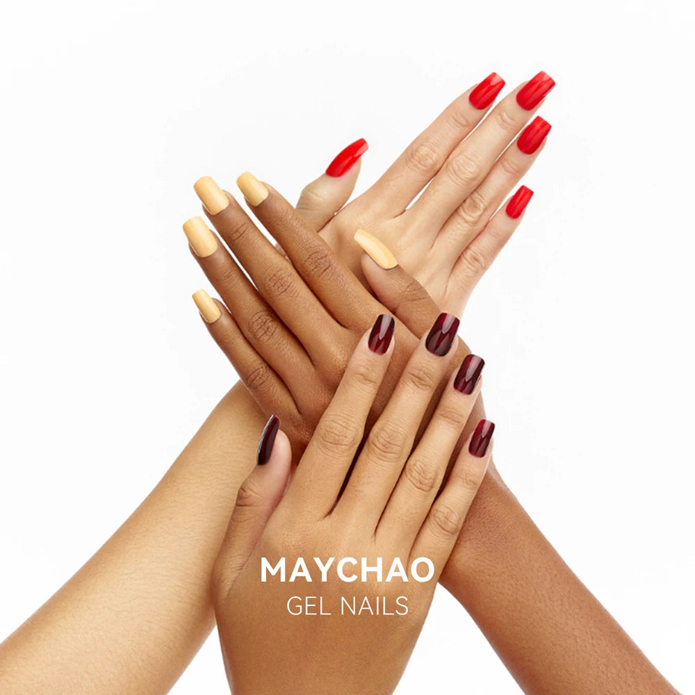 Premium Deep Cherry Red Gel Nail Polish - Long-Lasting & High-Gloss Finish