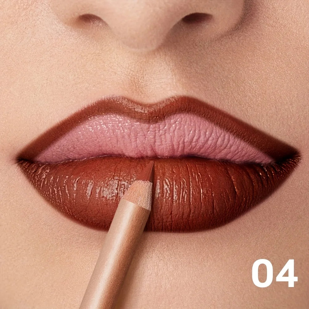 Silky Precision Pout Lip Liner Pencil – Waterproof Velvet Matte Lip Definer & Contour