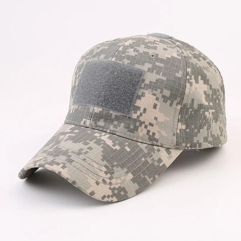 Tactical Operator Baseball Cap – Ripstop Camo Hat with Hook & Loop Patch