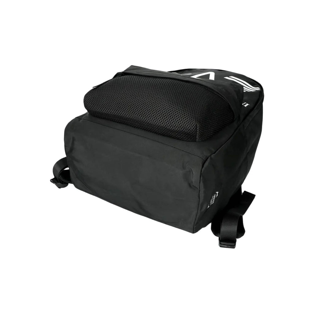 EA7 Emporio Armani Unisex Sport Backpack – Black & White Logo Laptop Daypack