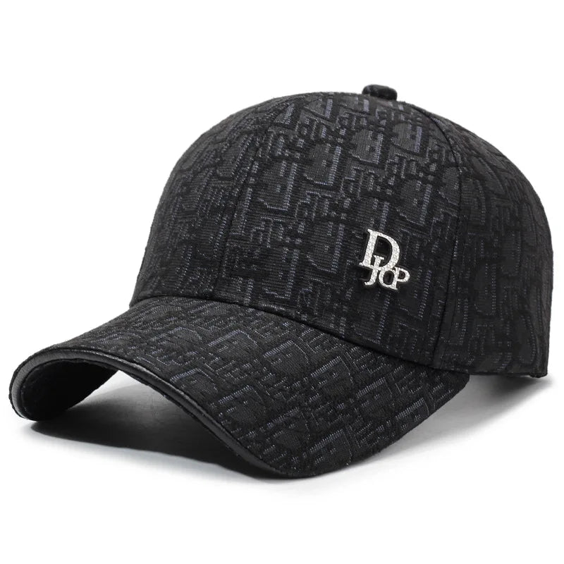 Luxury Jacquard Monogram Baseball Cap – Unisex Streetwear Curved Brim Hat