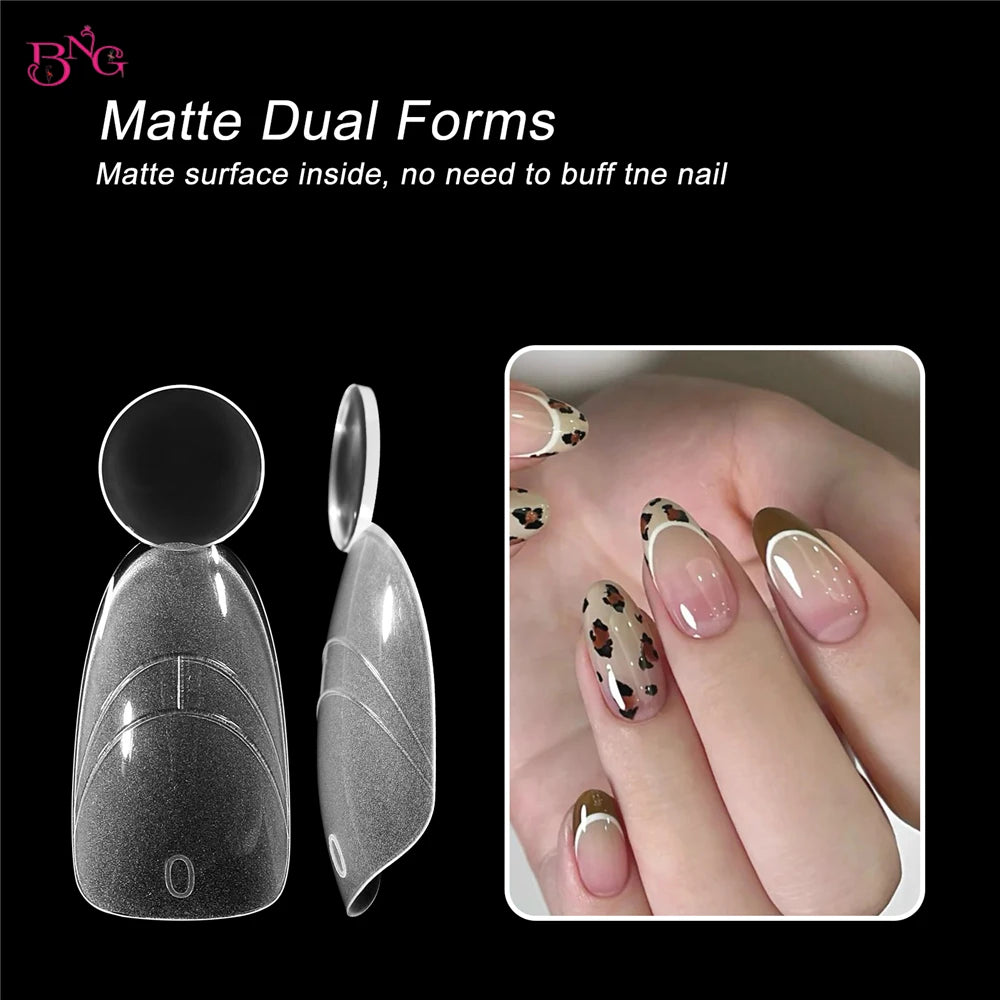 BNG Matte Dual Nail Forms Kit – Professional French Manicure Extension System (140-Piece Set)