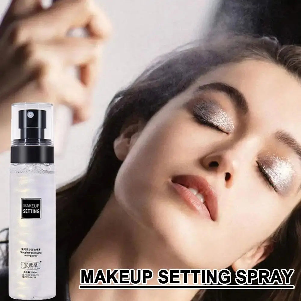 Star Glitter Quicksand Makeup Setting Spray - 100ml Matte Finish & Long-Lasting Mist