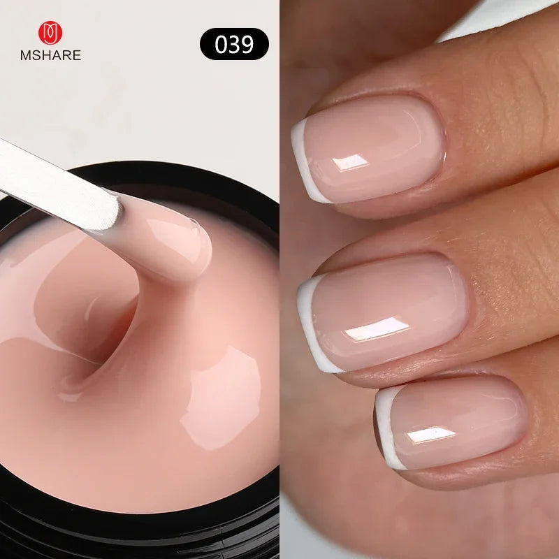 MSHARE Self-Leveling Builder Gel in a Jar – Medium Density Extension Gel for Nail Strengthening