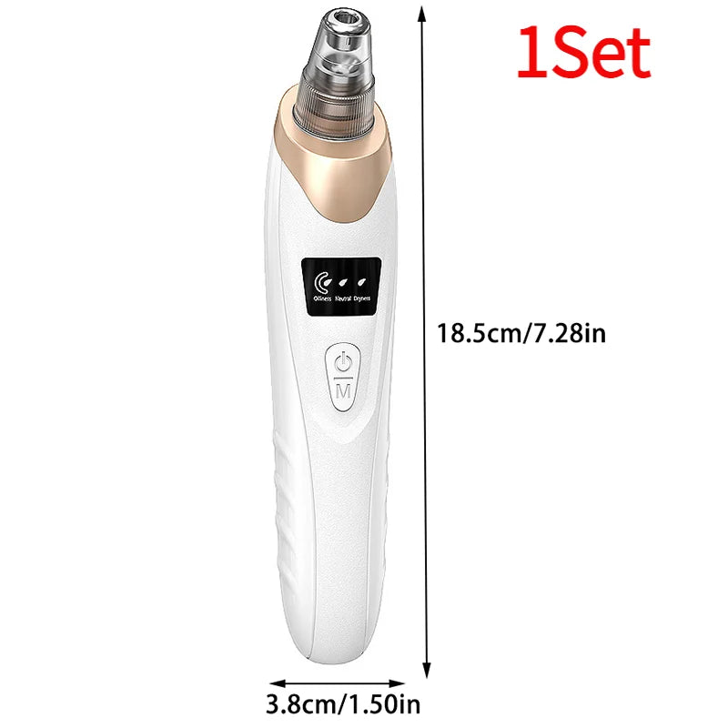 Electric Blackhead Remover Vacuum – 3-Speed Pore Extractor with 5 Interchangeable Suction Heads