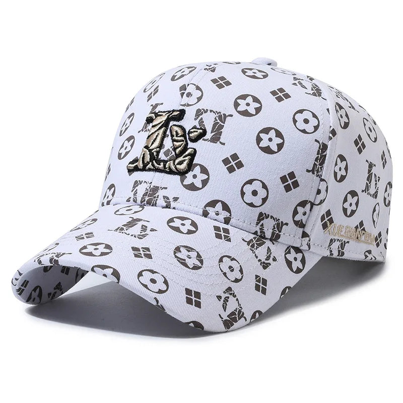 Monogram Print Luxury Baseball Cap – Unisex Fashion Sun Hat