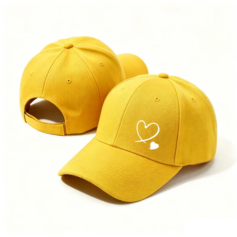Minimalist Double Heart Embroidered Baseball Cap – Unisex Adjustable Cotton Dad Hat