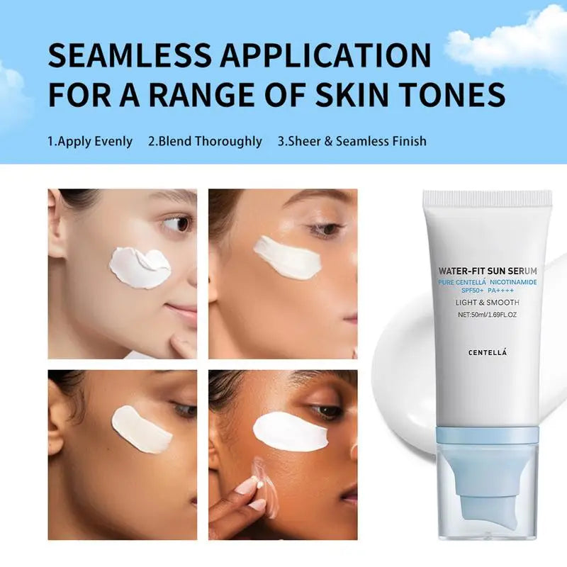 Centella Water-Fit Sun Serum SPF50+ PA++++ (50ml) – Lightweight Nicotinamide Hydrating Sunscreen with Zero White Cast