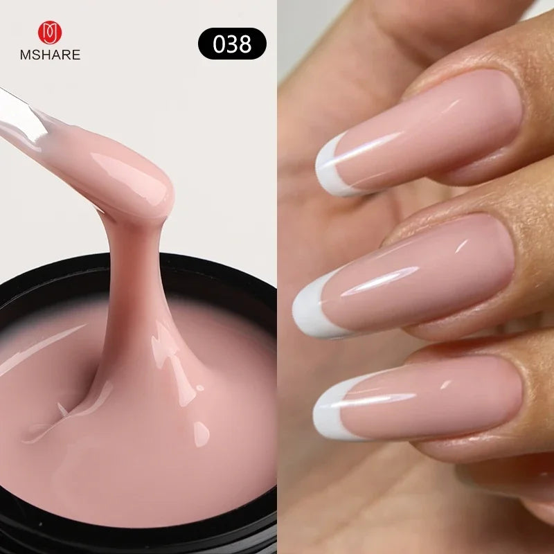 MSHARE Self-Leveling Builder Gel in a Jar – Medium Density Extension Gel for Nail Strengthening