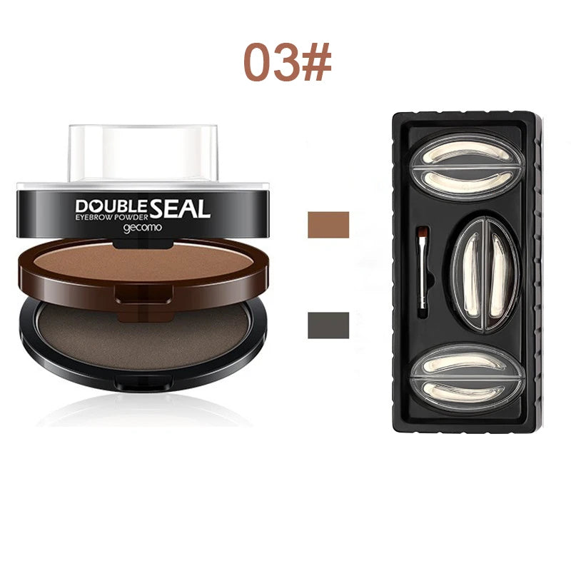 Double Seal Two-Color Eyebrow Stamp and Stencil Kit
