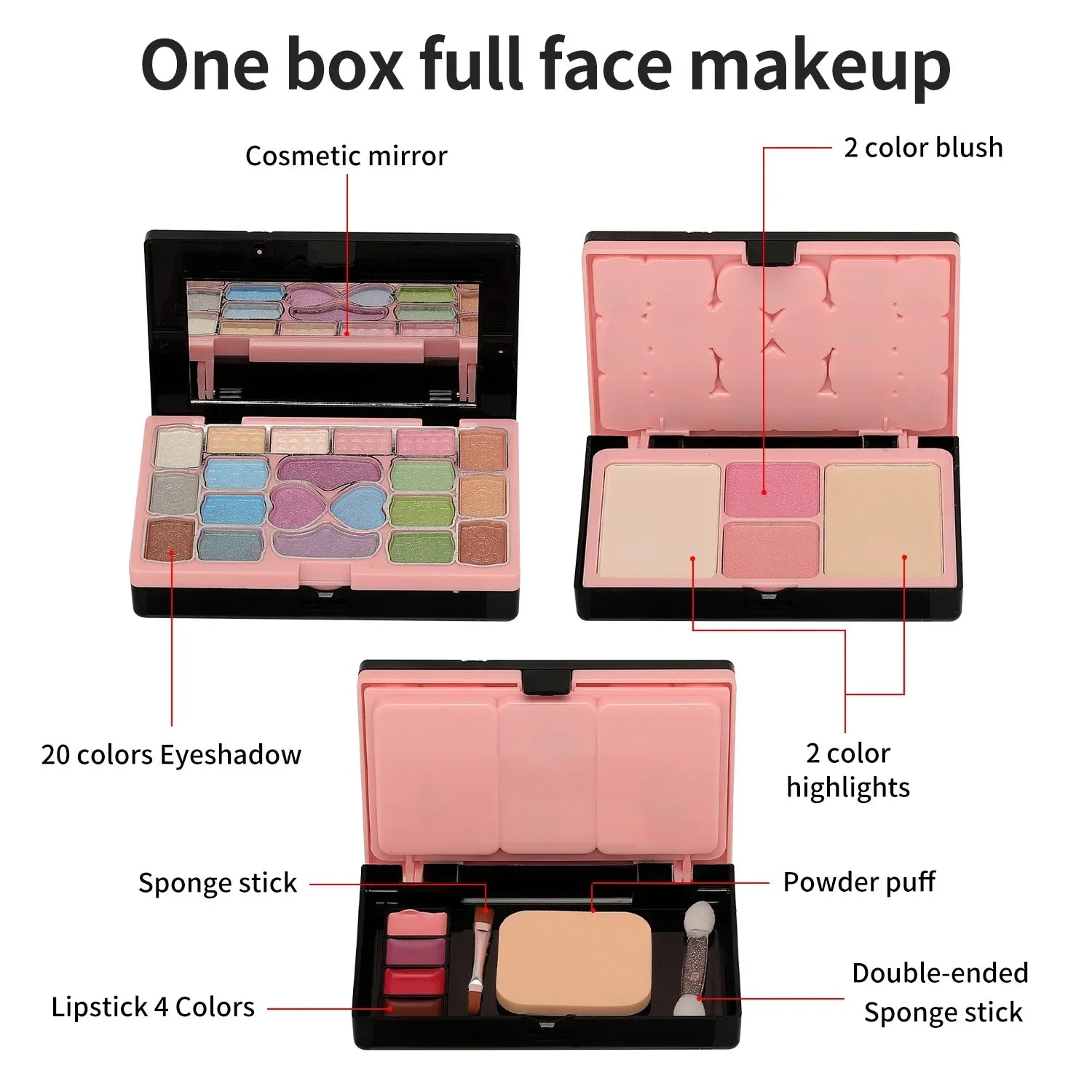 T.Y.A 31-Piece All-in-One Multi-Functional Makeup Kit | Compact Full Face Cosmetic Palette with Mirror