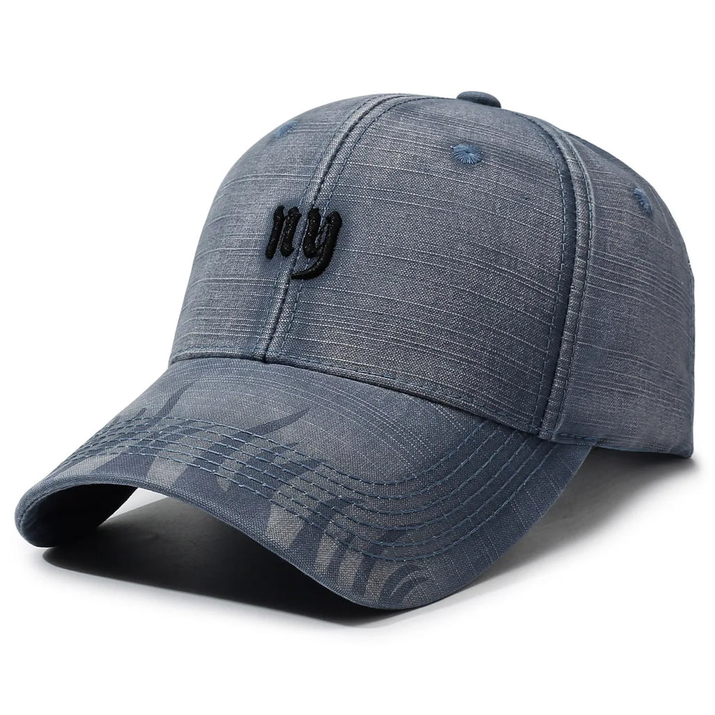 Vintage Washed Cotton Baseball Cap – Unisex Distressed Embroidered Streetwear Dad Hat
