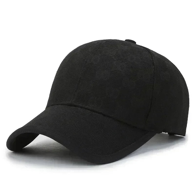 Luxury Monogram Jacquard Baseball Cap – Classic Curved Brim Sun Hat